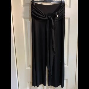 Elegant Black Wide-Leg cropped Pants